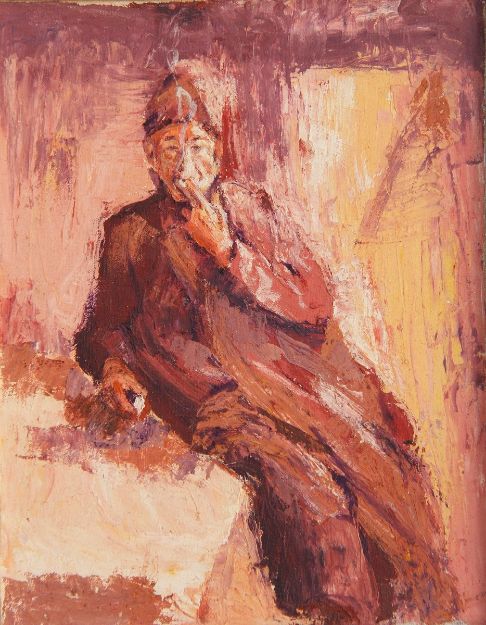 تصویر پیرمرد سیگاری